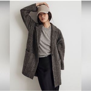 $228 Madewell Sweater Blazer Grey Plaid size XS m1